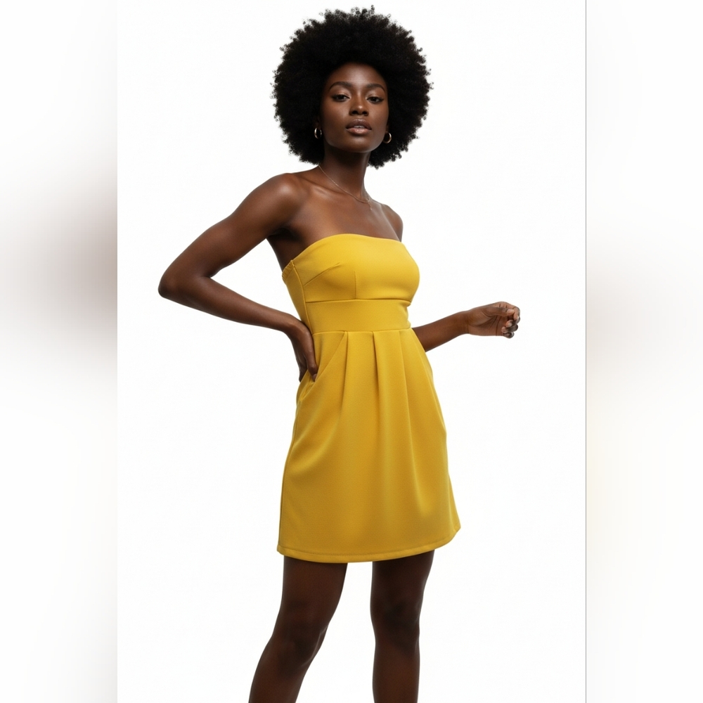 Body central Mustard sleeveless dress  L
